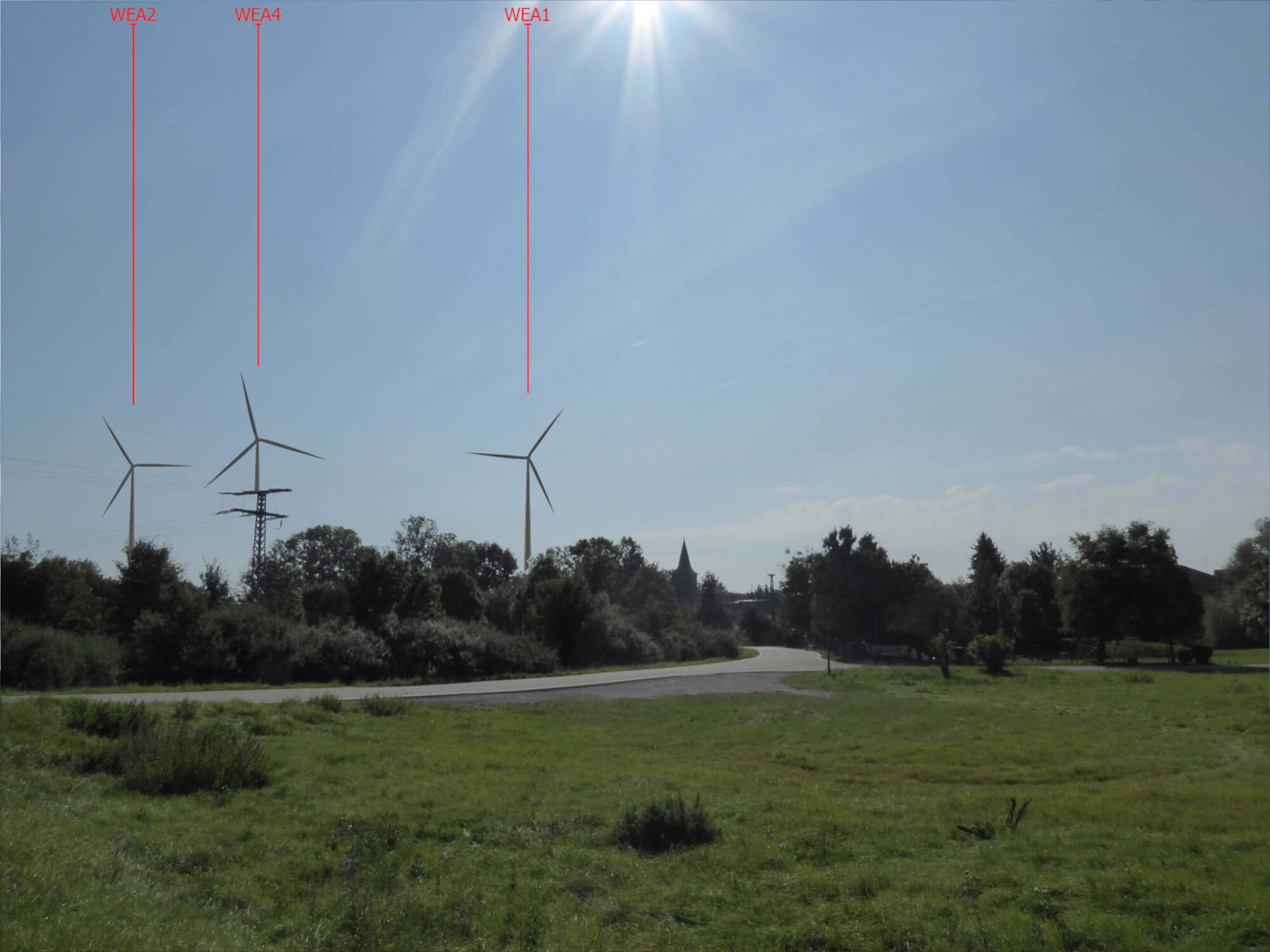 Visualisierung mit Blick aus Schallenburg auf geplanten Windpark