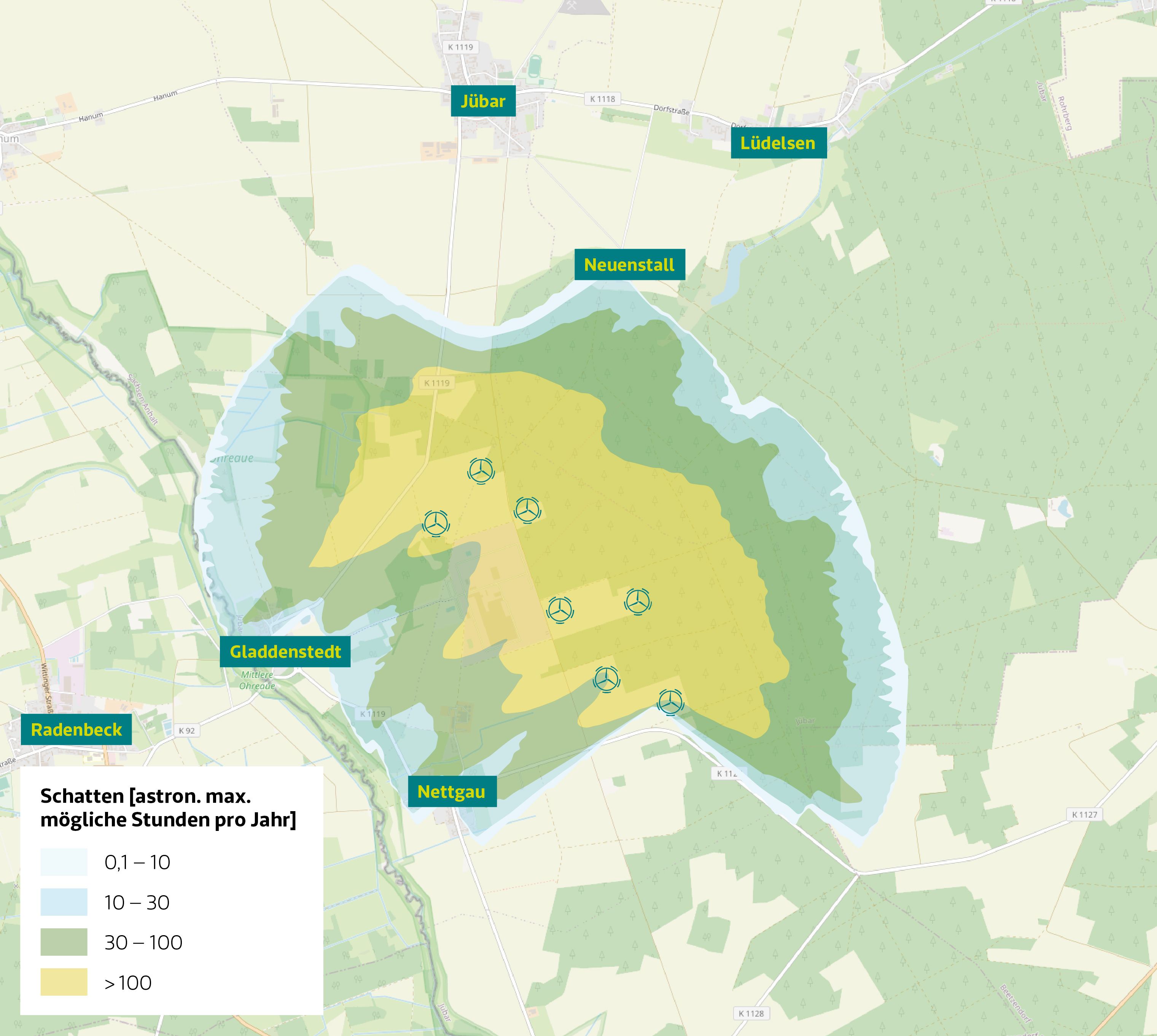 Schattenberechnungen Windpark Sömmerda