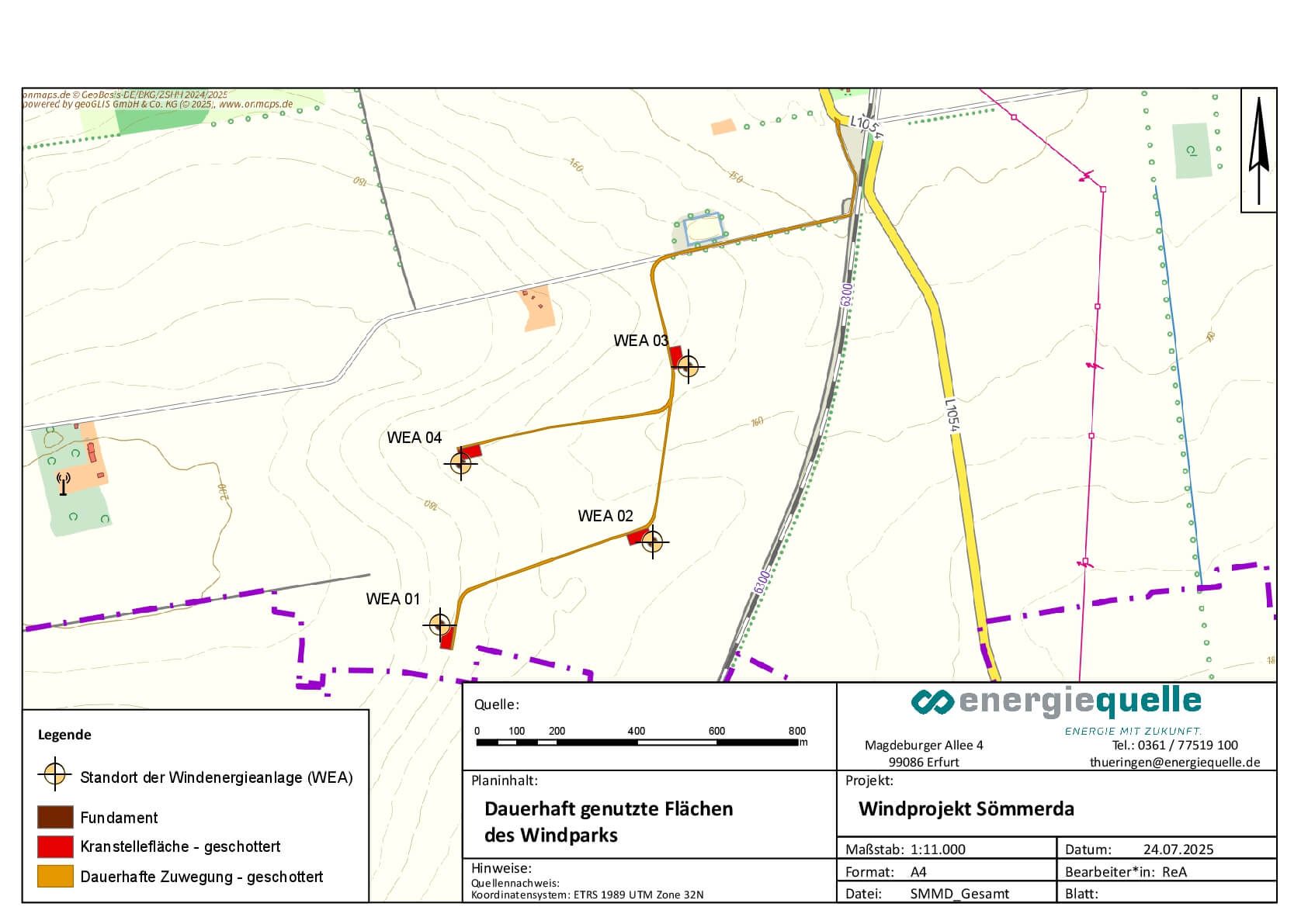 Übersichtsplan Windpark Sömmerda