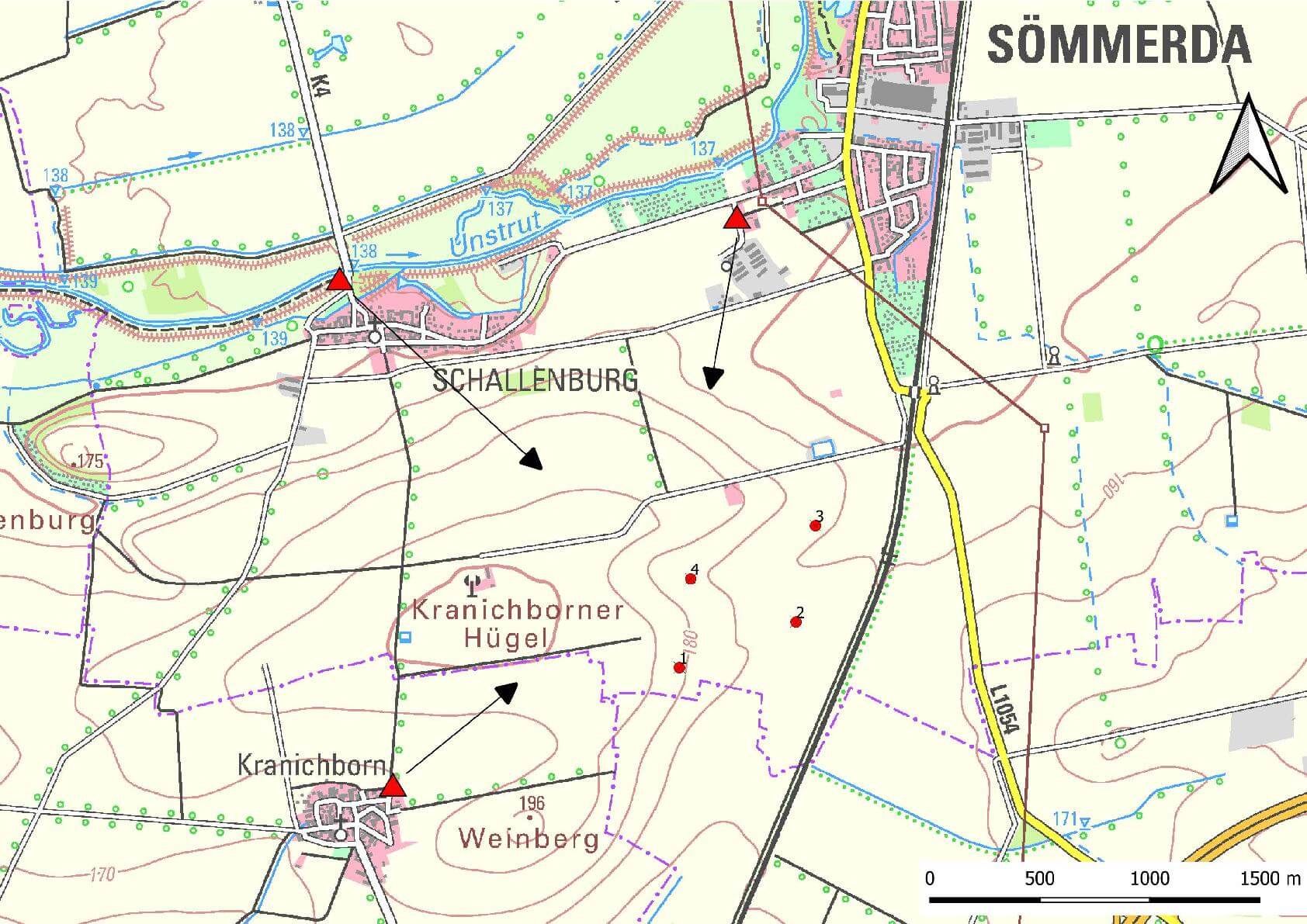 Fotopunkte der Visualisierungen Windpark Sömmerda
