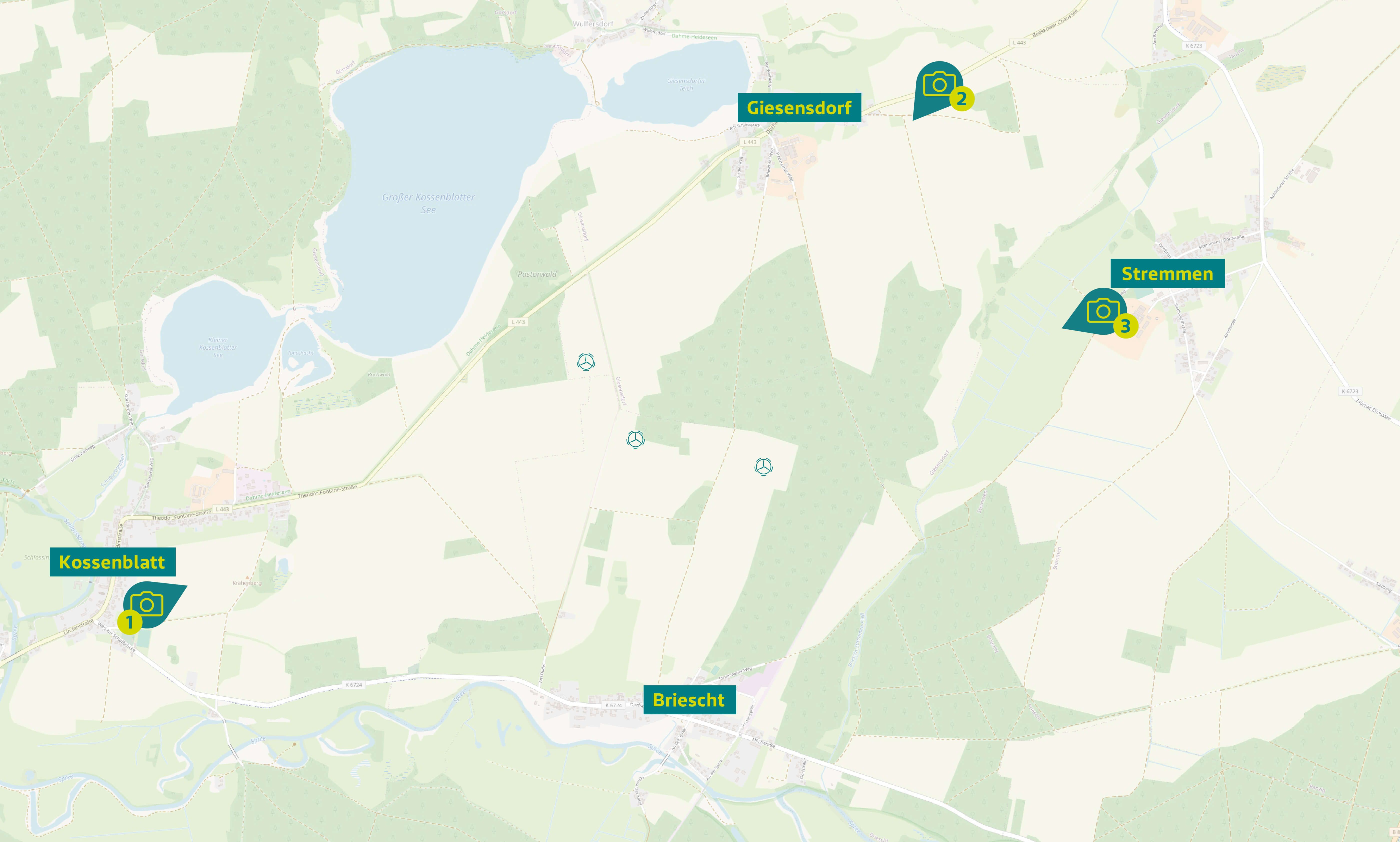Fotopunkte der Visualisierungen Windpark Sömmerda
